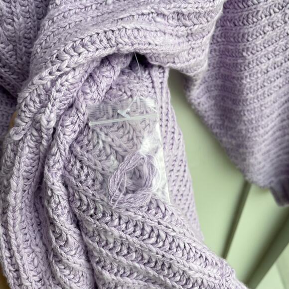 Free People Oversized Sweater Sunset V Neck Ribbed Pullover Lavender Purple Sz S - Picture 9 of 13